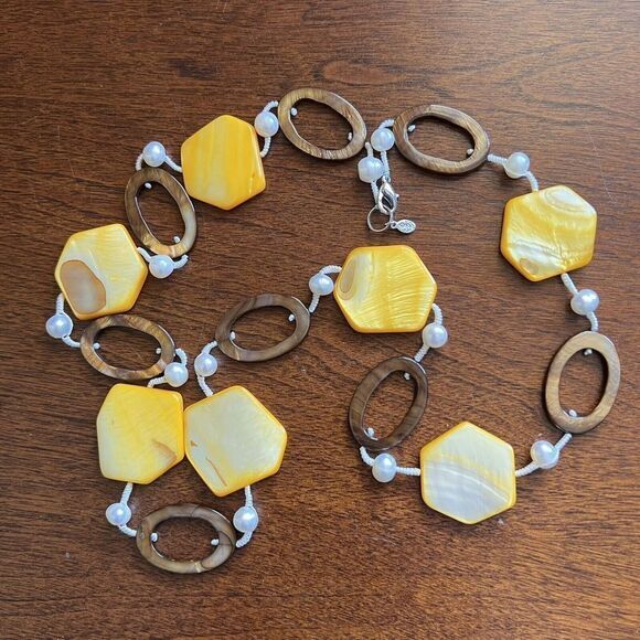 VINTAGE‎ PREMIER DESIGNS Women's Necklace 30" Genuine Freshwater Pearls & Shells - Picture 11 of 16